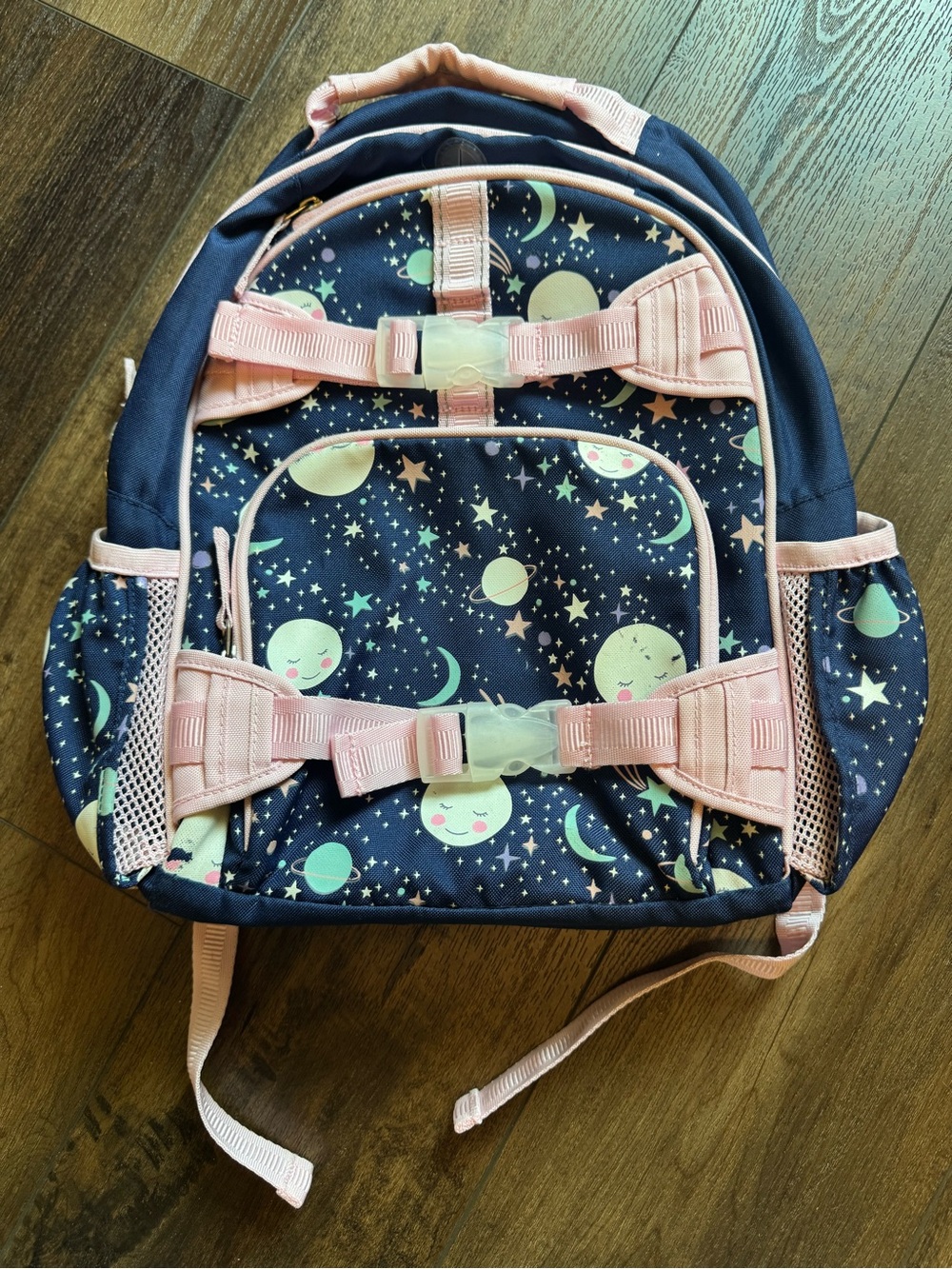 Size small girls Pottery Barn Kids outer space glow in the dark backpack